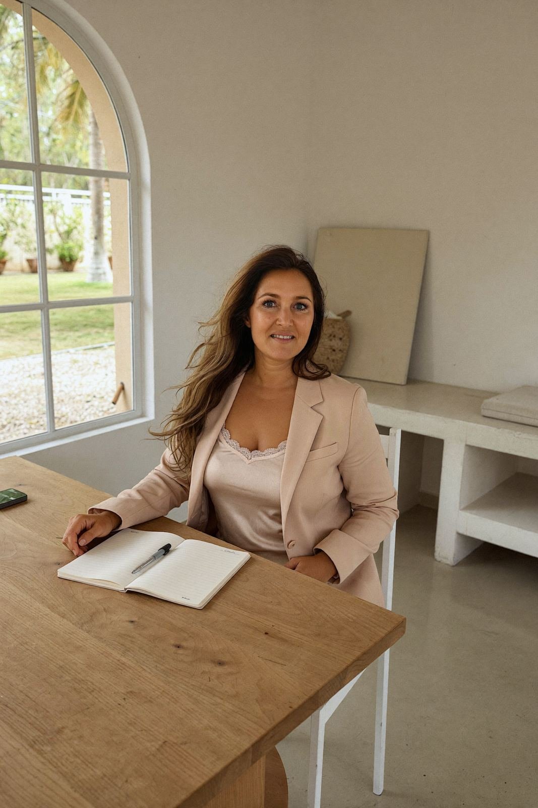 Jekaterina at her desk